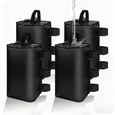 Imagem de slashome Pacote com 4 pesos de água de dossel de 10 L para vento, pesos de saco de água de 39,9 kg, estacas resistentes para barraca anti-ponta, sacos de peso de perna para gazebo, dossel pop-up