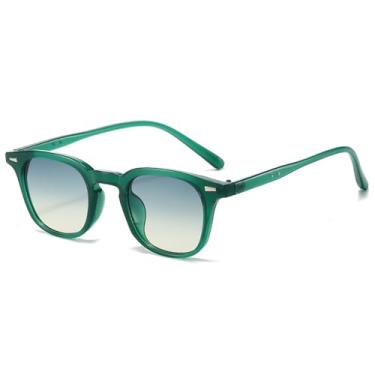 Imagem de Óculos de Sol Femininos com Lentes Degradê e Rebites, Estilo Punk Masculino, para Esportes ao Ar Livre, Corrida e Ciclismo, Verde e Amarelo