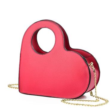 Imagem de KURGOOL Bolsa de mão e bolsa de mão, bolsa transversal pequena com corrente dourada, presentes de aniversário para mulheres, mãe, irmã, Magenta vibrante