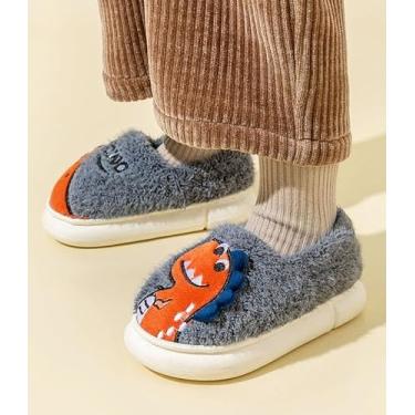 Imagem de Chinelos infantis para meninos e meninas, quentes, de inverno, para crianças, grandes, antiderrapantes, espuma viscoelástica macia, sapatos para uso doméstico, ambientes internos e externos, Azul