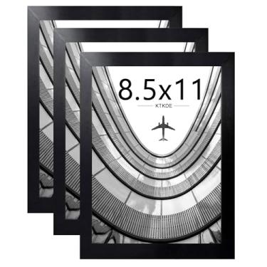 Imagem de KTKDE Conjunto de 3 porta-retratos de 21 x 28 cm, porta-retratos de certificado preto, pôster e foto para pendurar na parede ou mesa com acrílico resistente a estilhaçamento, decoração de casa, melhor