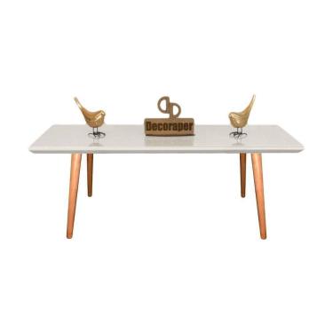 Imagem de Mesa De Centro Retangular Com Vidro 120x60 Branco
