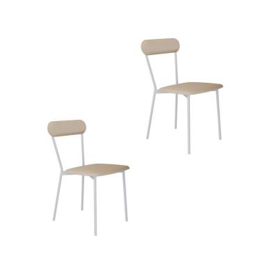 Imagem de Cadeira Vintage Emília Fixa C-4 Pes 450 X 505 X 810 Mm C-2 Un. Pés Brancos. Cy.areia Light Areia Light City