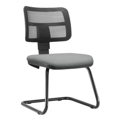 Imagem de Cadeira De Escritório Recepção Couro Sintético Cinza