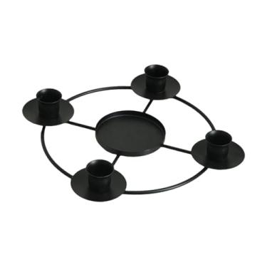 Imagem de MotiveTech Do Advento de Natal, Castiçal de Mesa Decorativo em Metal Estilo Europeu para Sala de Jantar, Preto