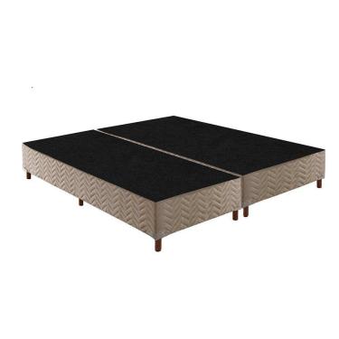 Imagem de Cama Box Base Universal King Sommier Rústico Bordado Clean (193x203x30) - Paropas