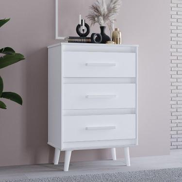 Imagem de Cômoda 3 Gavetas Pequena Mila Para Quartos E Closets - Branco