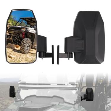 Imagem de A & UTV PRO Espelhos laterais dobráveis para Honda Pioneer 700-2 700-4 2014-2025, acessórios de espelho retrovisor UTV ajustáveis com suporte, acessórios off-road de visão mais longa para lado a lado