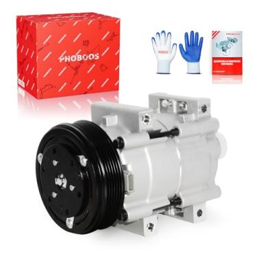 Imagem de PHOBOOS Compressor A/C com embreagem compatível com Ford F-Super Duty, F-250, F-350 etc. Modelos 1990-1997 2.5L 2.7L 3.5L, resfriamento rápido, baixo ruído, fácil instalação, ref. CO-35109C, 58138