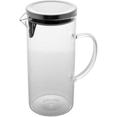 Imagem de Jarra de Vidro com Tampa, Elegante Recipiente para Bebidas e Sucos, Design Moderno com Alça, 1.5 Litros, Transparente