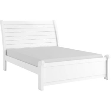 Imagem de Cama Casal Queen 1,60 estrutura em MDF resistente - Siena-Branco - Bianchi Móveis