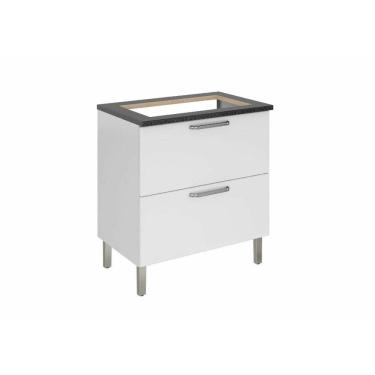 Imagem de Balcão Cozinhas Itatiaia Tarsila p/ Cooktop 5 Bocas - 1 Porta Horizontal e 1 Gaveta - Branco