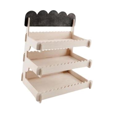 Imagem de IEUDNS Expositor de Madeira Multifuncional de 3 Níveis para de Biscoitos E Sabonetes.