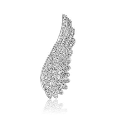 Imagem de Broche de asa de anjo broche de strass joias broches de cristal e alfinetes para mulheres xaile de Natal, Large, Zinco, Sem Pedra Preciosa