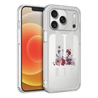 Imagem de WWDIYHOUSE Capa compatível com iPhone 17 Pro, design exclusivo de TPU macio à prova de choque transparente para homens/mulheres/meninas/meninos (Fashion-BTS-11)