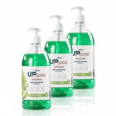 Imagem de Kit 3 Sabonetes Líquidos Glicerinados 1L Erva Doce Up Hand c/Pump Dispenser UPPRO