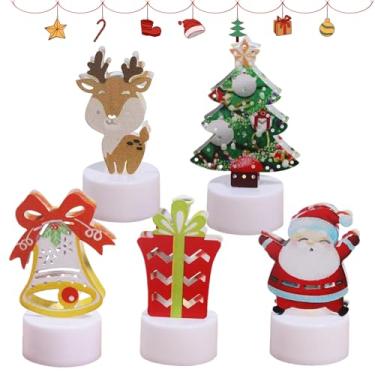 Imagem de Velas cintilantes sem chama | Velas LED sem chama com tema de Natal operadas por bateria,Velas votivas para exteriores, interiores, decoração de casamento, decorações de Natal Hoghaki
