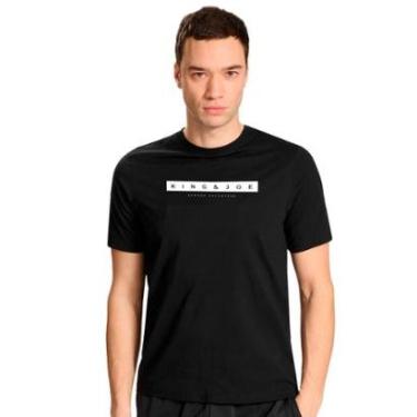 Imagem de Camiseta King & Joe Masculina Slim Sash Logo Adventure Preta-Masculino