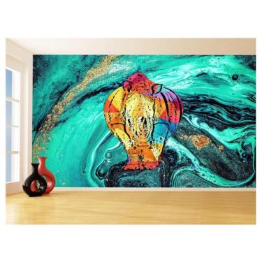 Imagem de Papel De Parede 3D Animais Pop Art Rinoceronte 3,5M Pxa479 - Você Deco