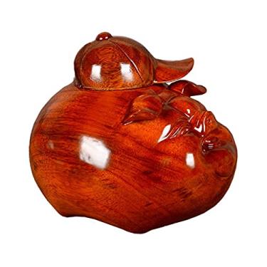 Imagem de HYMCX Caixa de dinheiro para presente em jacarandá cofrinho com tampa feita à mão caixa de dinheiro caixa de dinheiro de madeira cofrinho para adultos e meninos (porco legal) caixa de poupança de