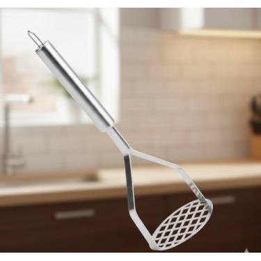 Imagem de Amassador de Batatas Espremedor Manual Multiuso em Aço Inox com Cabo Ergonômico – Utensílio de Cozinha para Batatas, Legumes e Purês
