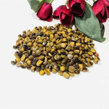 Imagem de ASPROD Atacado Natural Bulk Cristal Olho de Tigre Pedra Cristais Cascalho Pedras Roladas 7MM-9MM para Presente Pedras Primárias e Minerais (Tamanho: 1000G)