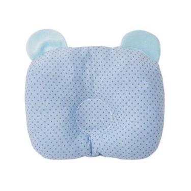 Imagem de Travesseiro Bebê Anatômico Com Orelinhas Azul - Papi