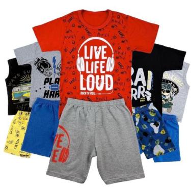 Imagem de Kit com 6 Conjunto Infantil Menino Roupa Criança Masculino Juvenil Ver