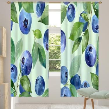 Imagem de 2 conjuntos de painéis de cortinas transparentes com estampa retrô de frutas, cortinas transparentes arejadas com filtro leve, painéis de cortina de porta e janela para sala de estar, quarto, jantar