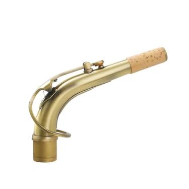 Imagem de Acessórios profissionais de saxofone saxofone conector de pescoço curvado de saxofone material de latão ciano antigo pescoço de saxofone para instrumentos de sax alto acessórios 24,5 mm