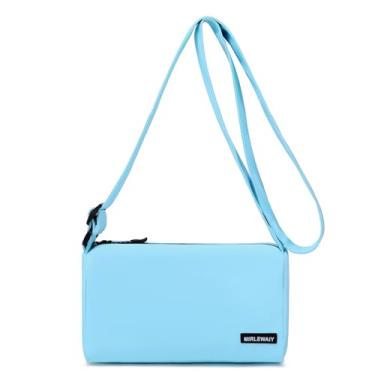 Imagem de MIRLEWAIY Bolsa tiracolo minimalista, leve, de grande capacidade, bolsa de ombro casual esportiva à prova d'água, Azul, Bolsa transversal moderna minimalista