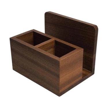 Imagem de IEUDNS Porta-talheres e organizador de guardanapos de madeira com suporte para guardanapos, caixa para utensílios, talheres para, sala de jantar,