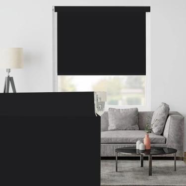 Imagem de Changshade Persianas blackout para janela, sem furadeira, sem fio, isolamento térmico, proteção UV, privacidade, fácil instalação, persianas para escritório em casa, preto