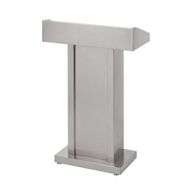 Imagem de SPXMQSS Suporte para sala de aula, suporte de púlpito de igreja com ampla superfície de leitura e prateleira de armazenamento para escritório de auditório de conferências, 70 x 34 x 107 cm, cinza