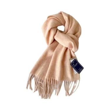 Imagem de Cachecol Longo De Lã E Cashmere Para Mulheres, Xale Sólido, Pashmina, 