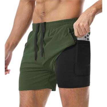 Imagem de Bermuda Shorts 2 em 1 Masculino Academia Dryfit Elastano Treino Esport