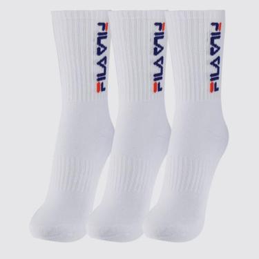 Imagem de Kit Meia Fila 3 Pares Cano Alto Double Branco, 34-38