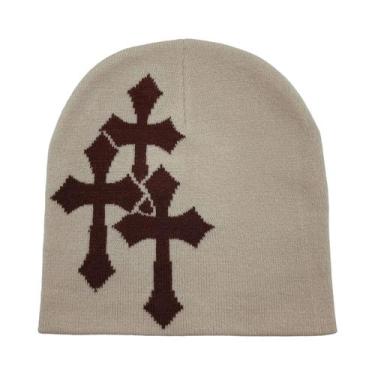 Imagem de Gorro Tricotado Unissex Y2K Com Estampa De Letras Em Sânscrito Japonês