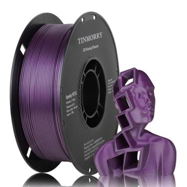 Imagem de TINMORRY Filamento PETG Sparkly 1.75, filamento de impressora 3D PETG rápido, compatível com impressora 3D Bambu FDM, carretel de 1 kg, roxo brilhante