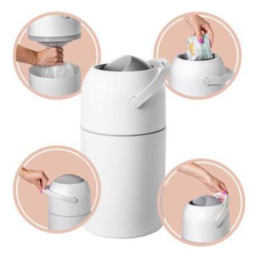 Imagem de Lixeira Anti Odor Magica de Fraldas Antibacteriana - Baby Mel, Branco