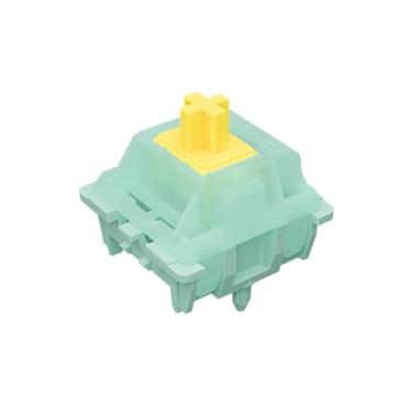 Imagem de Interruptor de teclado linear Gateron Jade Yellow Pro V3, 5 pinos 55gf pré-lubrificado, compatível com teclado mecânico MX (72 peças, Jade Yellow Pro)
