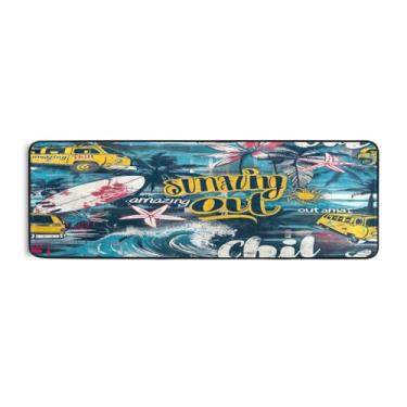 Imagem de Qilmy Tapete de corrida para prancha de surf 183 x 61 cm, antiderrapante, antifadiga, confortável, tapetes longos, para quarto, sala de estar, banheiro, corredores, entrywa519