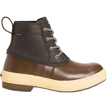 Imagem de Xtratuf Bota masculina casual de couro de flor integral Chelsea 15 cm à prova d'água antiderrapante com suporte de arco, Marrom, 46