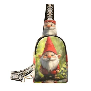 Imagem de CEBUGI Bolsa tiracolo feminina Gnomo, pequena, de couro, pochete para trilhas, viagens ao ar livre