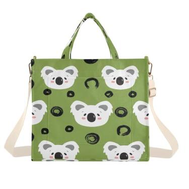 Imagem de CEBUGI Bolsa de mão feminina fofa branca Koalas com alça de ombro ajustável para trabalho, faculdade, viagem, P, A285, Medium