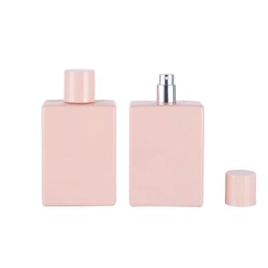 Imagem de YORROR 2 peças de atomizador de perfume de vidro rosa, frasco de spray de perfume vazio recarregável de 100 ml para homens e mulheres, dispensador portátil de spray de névoa fina para viagem