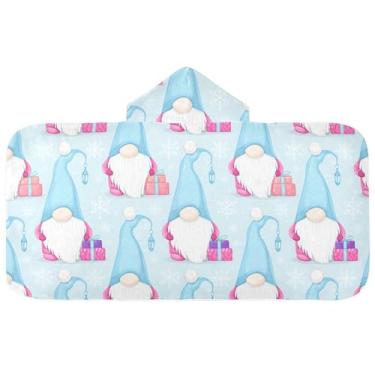 Imagem de Burbuja Toalha de banho com capuz de laço rosa para crianças, toalha de praia de pelúcia macia absorvente para chá de meninas e meninos 3-10 anos, 61 x 127 cm