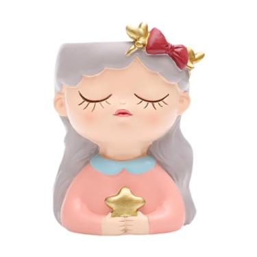 Imagem de XLWLLNJ Vaso de Flores em Resina com Escultura de Figura Feminina, com Furo de Drenagem, Ideal para Decoração de Casa, Escritório Ou Como Presente, B, Tamanho real