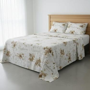 Imagem de RAVATEX, Jogo de Cama Queen Percal 200 Fios Estampado Toque Macio 04 Peças Supercal Rosas Vintage