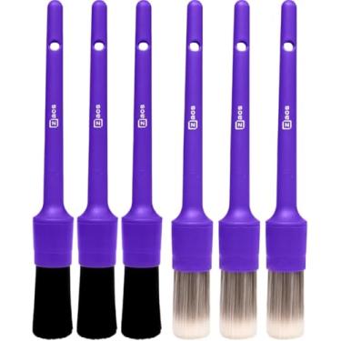 Imagem de Zacs Kit 3 Pincéis de Detalhamento Automotivo Interno e 3 Externo Nº14 para Cuidados com Carros